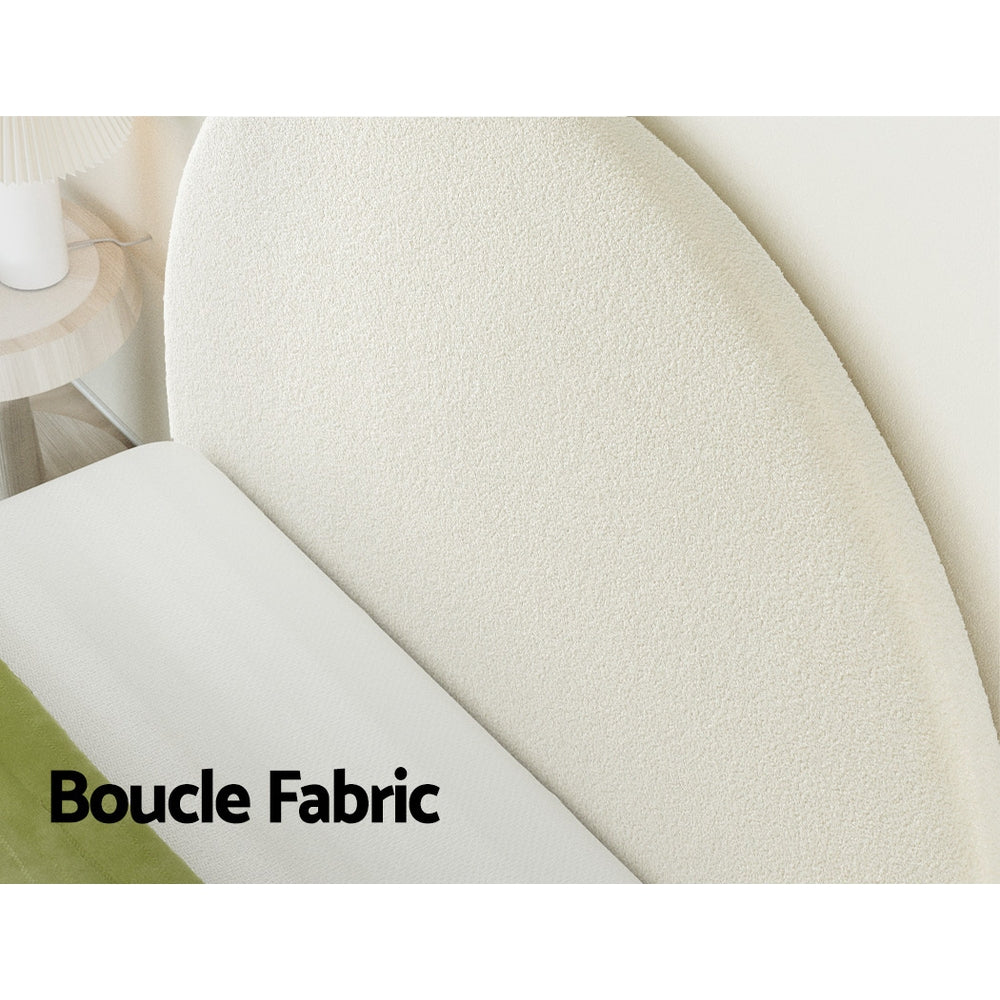 Grei Arch Boucle Headboard — Double, White
