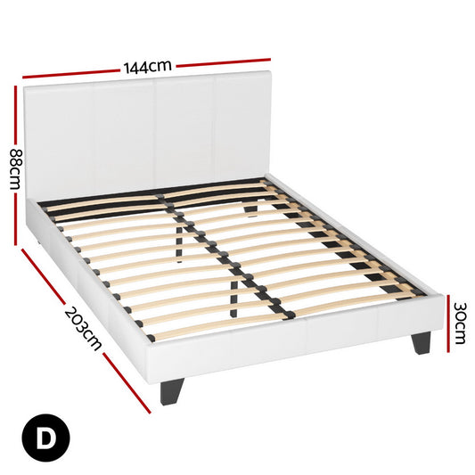 Neo Metal Bed Frame — Double, White