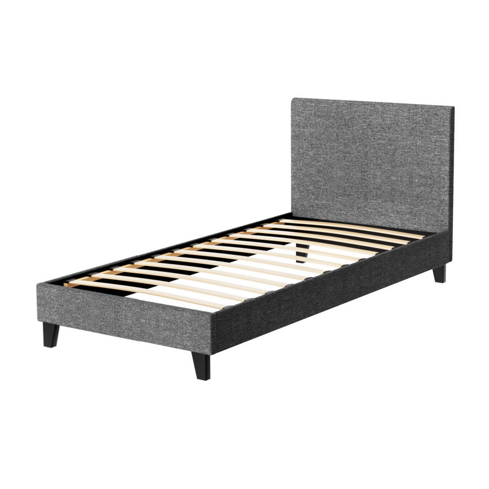 Neo Upholstered Bed Frame — Single, Grey