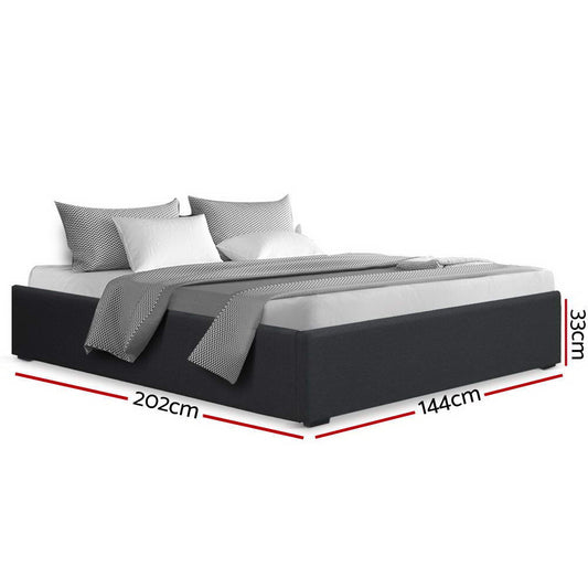 Artiss Toki Gas Lift Bed Frame — Double with Under-Bed Storage, Charcoal