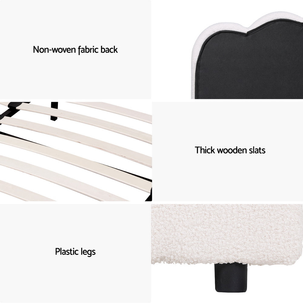 Fion Boucle Gas Lift Bed Frame — Double