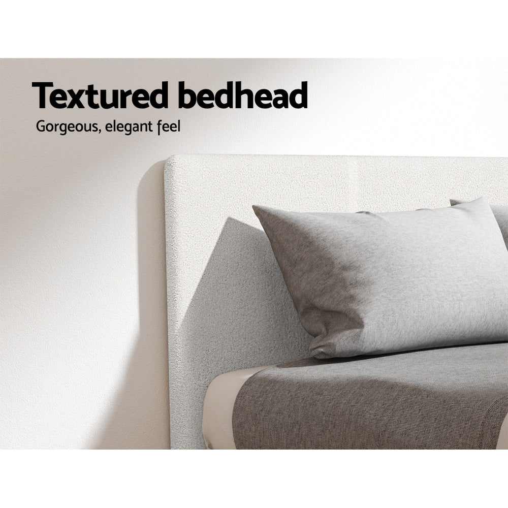 Neo Boucle Upholstered Bed Frame — Single