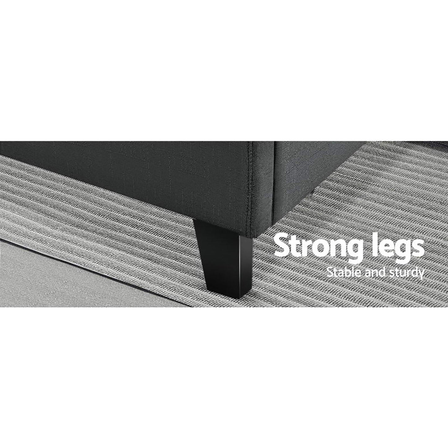 Tino Metal Bed Frame — Double, Charcoal