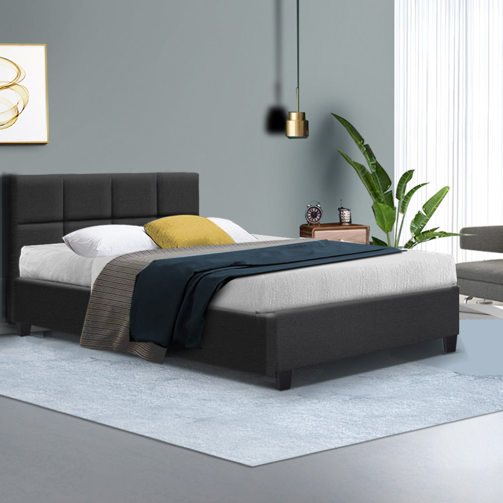 Tino Metal Bed Frame — Double, Charcoal