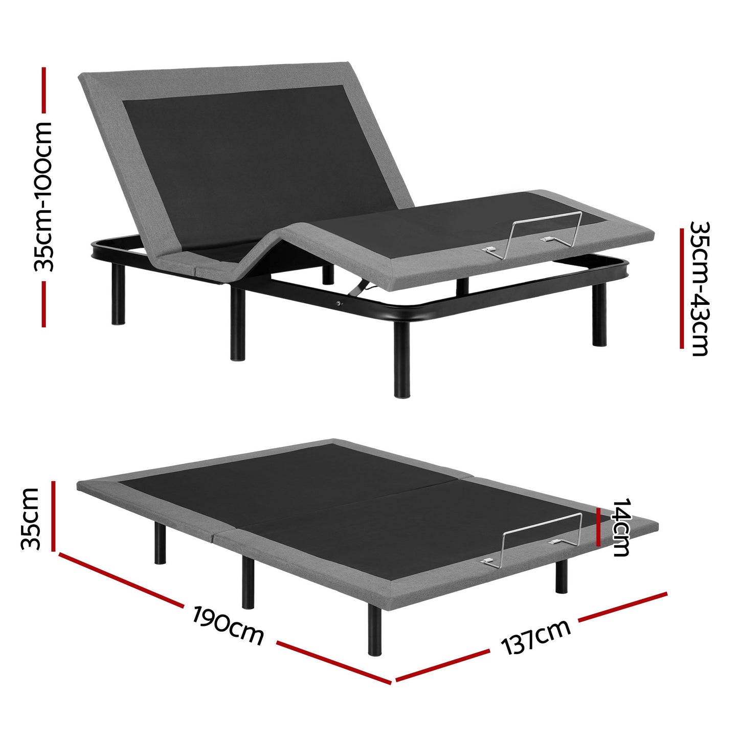 Artiss Electric Adjustable Bed Frame — Double, Zero Gravity with Wireless Remote
