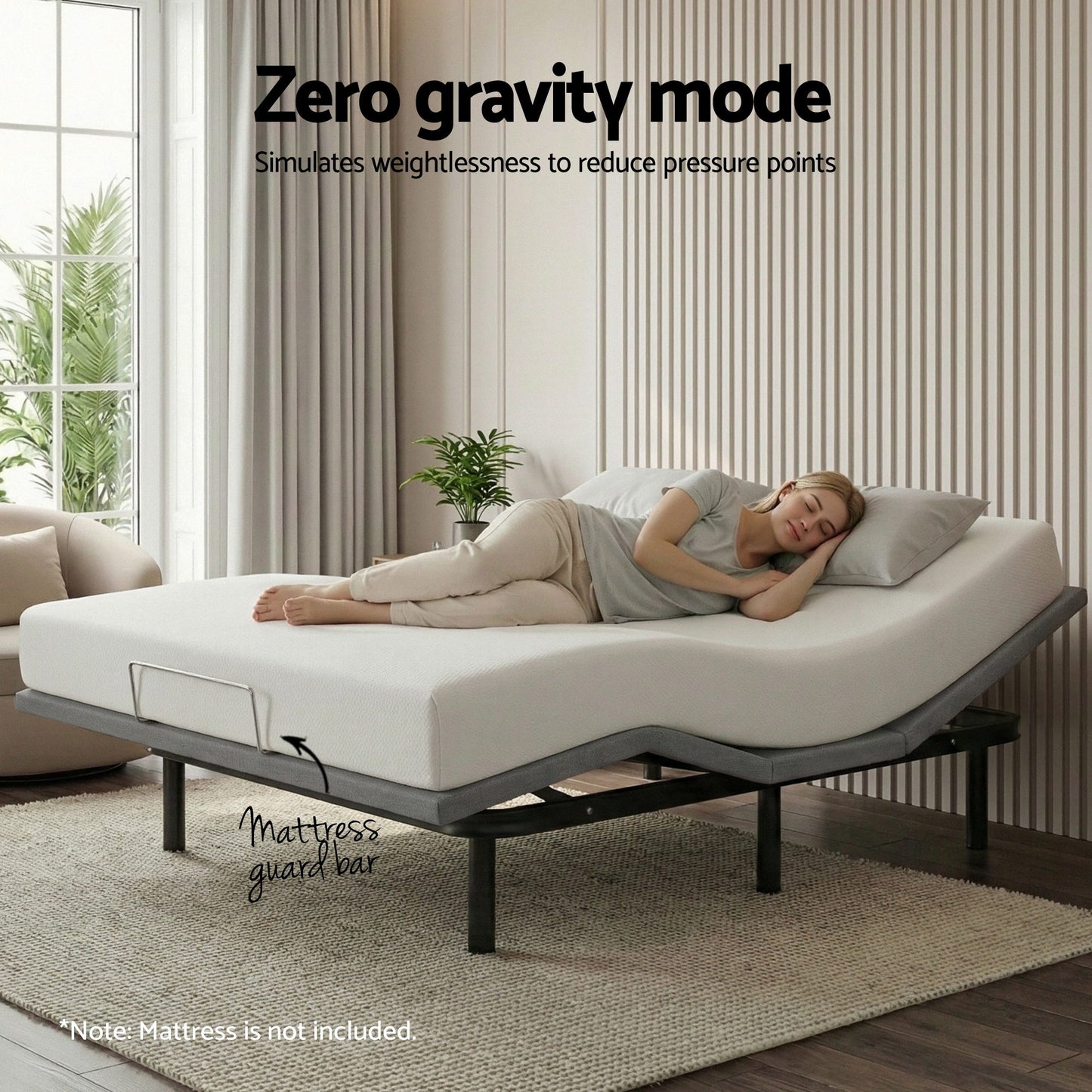Artiss Electric Adjustable Bed Frame — King, Zero Gravity with Wireless Remote