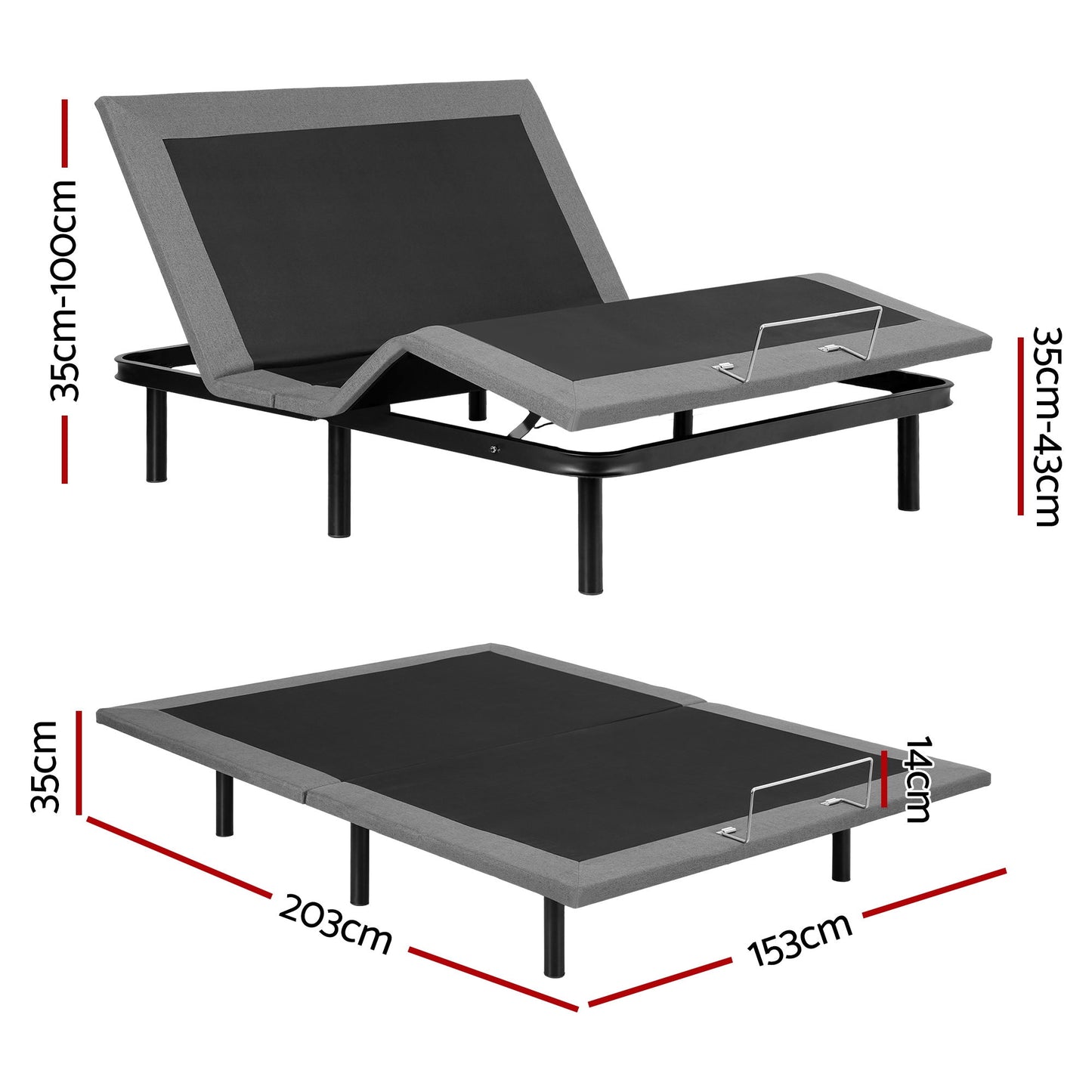 Artiss Electric Adjustable Bed Frame — Queen, Zero Gravity with Wireless Remote