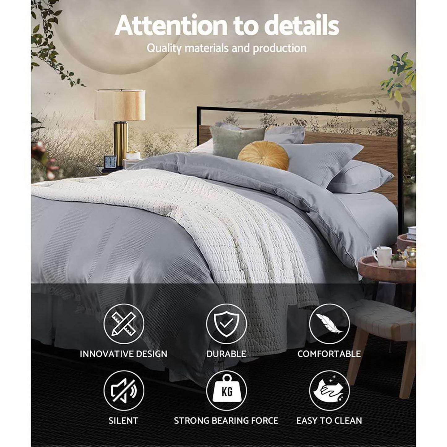Dane Metal Bed Frame — Double