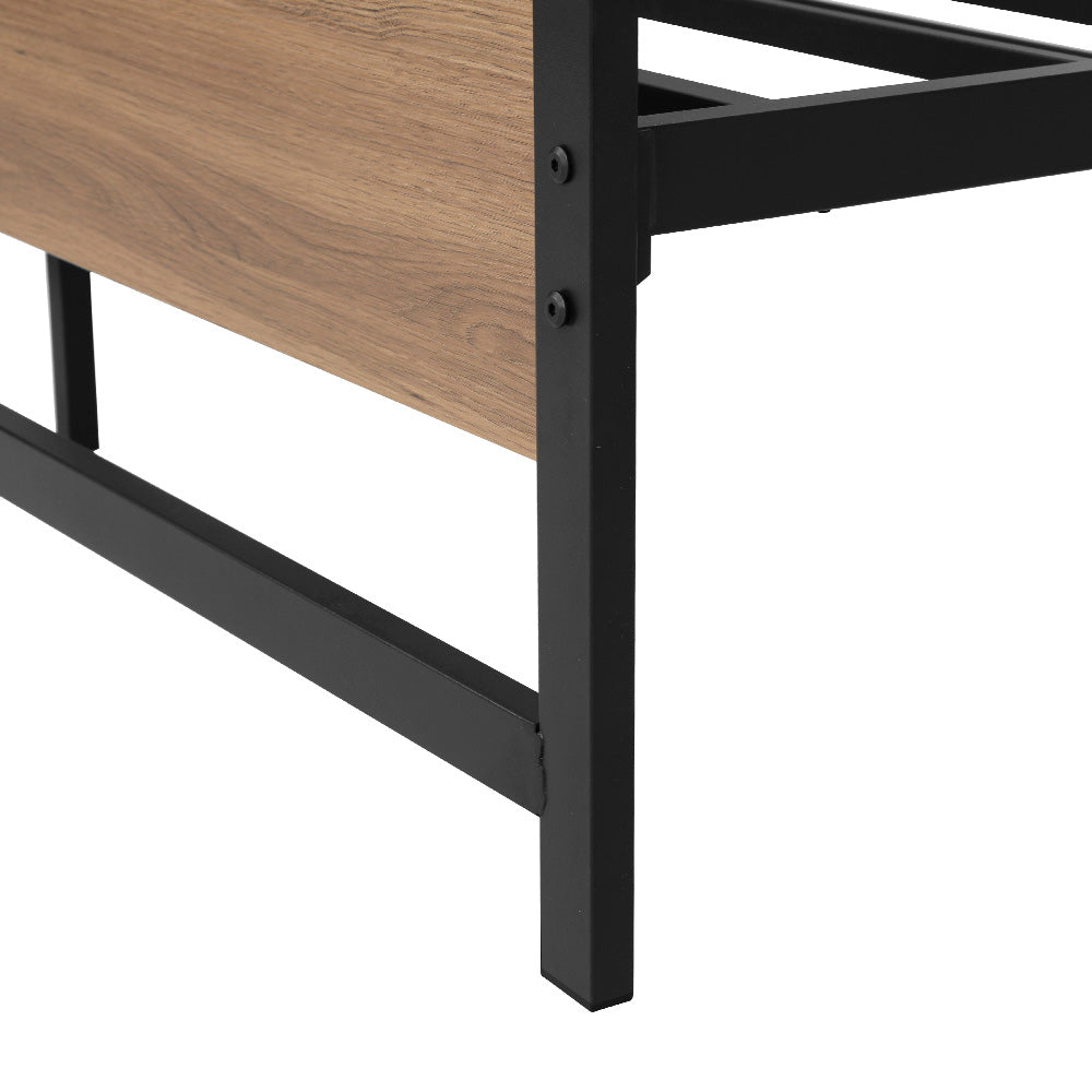 Artiss Drew Industrial Metal Bed Frame — Double Platform Base, Black