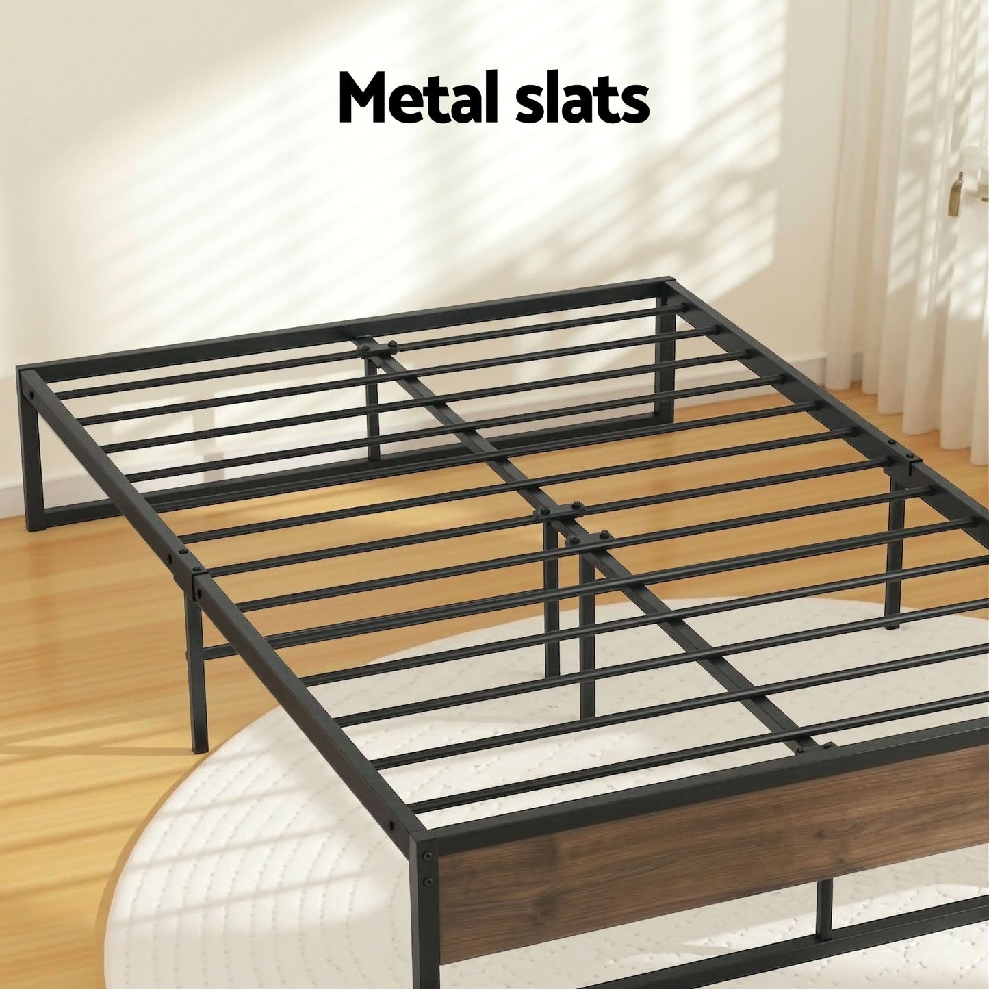 Oslo Metal Bed Frame with Storage Drawers — Double