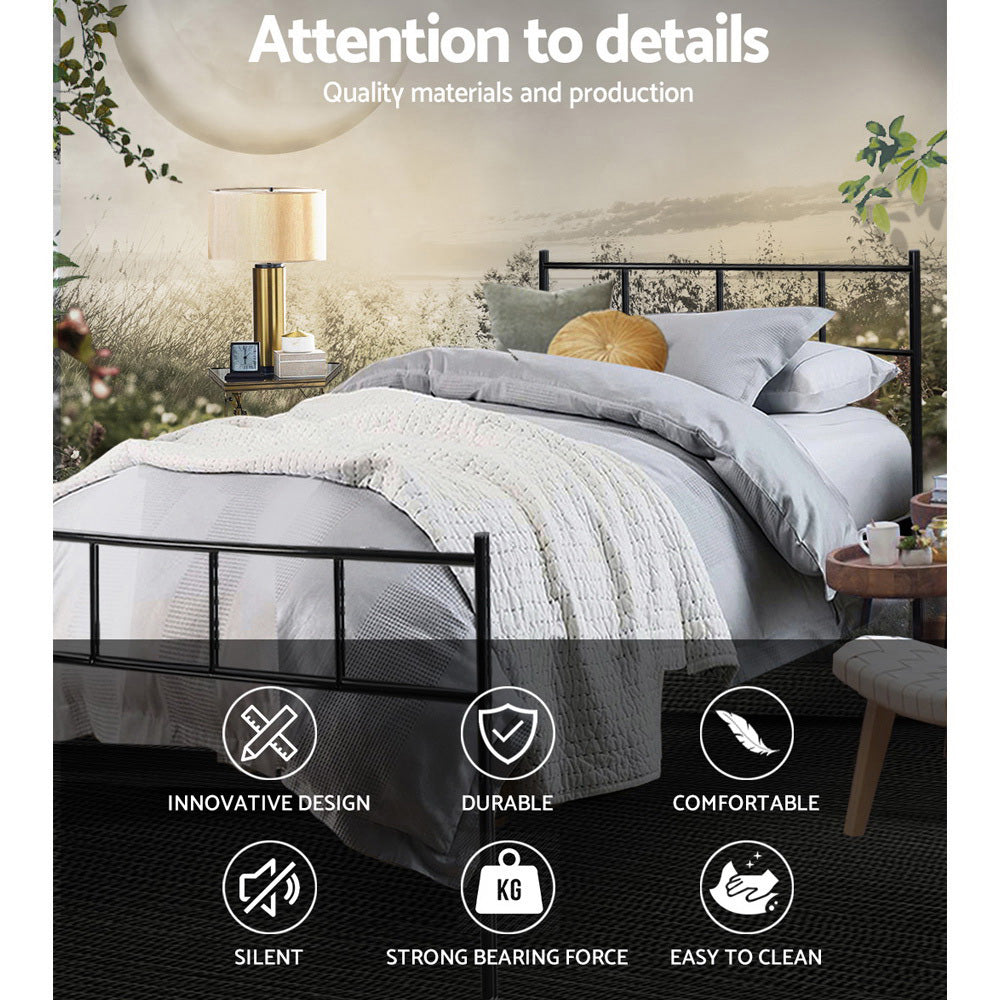 Sol Sleek Metal Bed Frame — Single