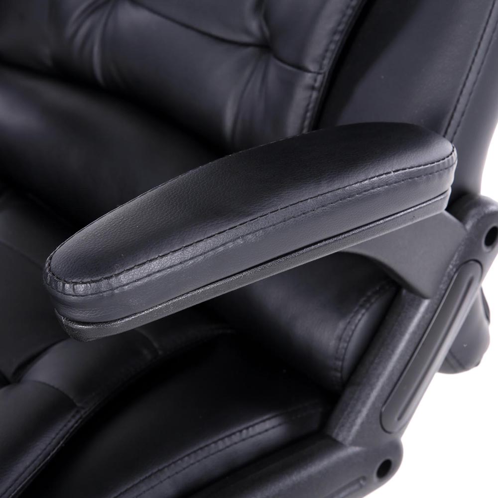 Artiss 8-Point Massage Office Chair — Heated Seat Recliner PU Leather Black
