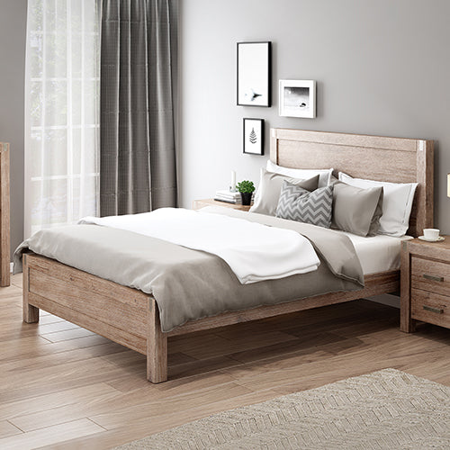 Nowra Acacia Timber Bed Frame — Single, Oak