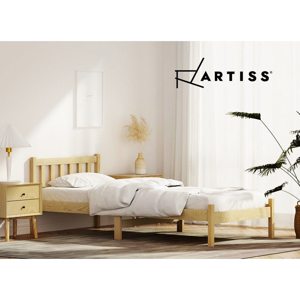 Sofie Oak Timber Bed Frame — Single