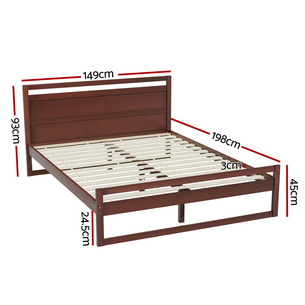 Witton Walnut Pine Bed Frame — Double