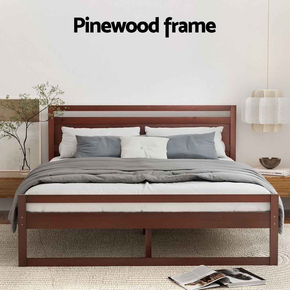 Witton Walnut Pine Bed Frame — Double