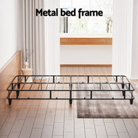 Artiss Mason Metal Bed Frame — Double with Sturdy Slats, Grey