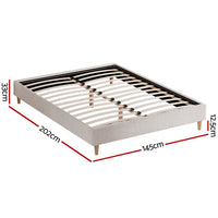 Zora Upholstered Bed Frame — Double, Beige