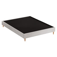 Zora Upholstered Bed Frame — Double, Beige