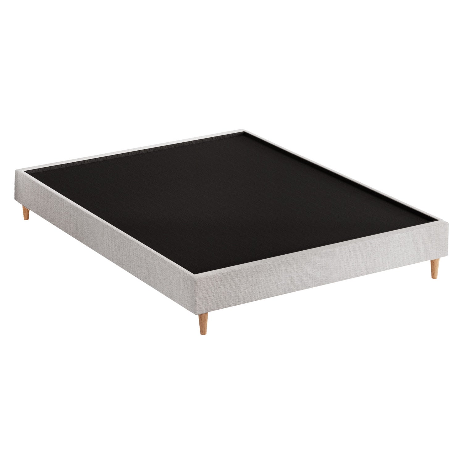 Zora Upholstered Bed Frame — Double, Beige