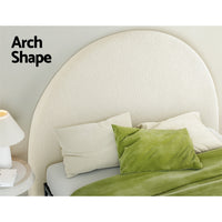 Grei Arch Boucle Headboard — Double, White