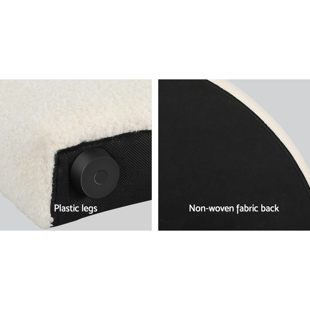 Grei Arch Boucle Headboard — Double, White