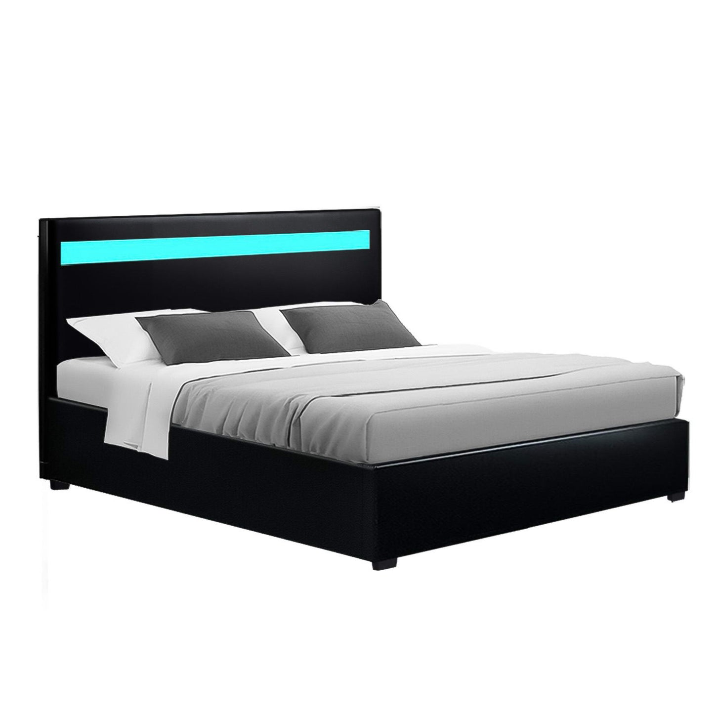 Cole LED Gas Lift Bed Frame — Double, Black