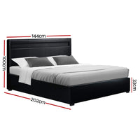 Cole LED Gas Lift Bed Frame — Double, Black