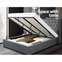 Artiss Bed Frame King Size Gas Lift Grey ISSA