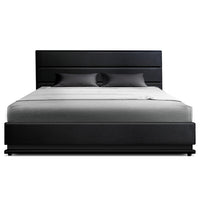 Lumi LED Gas Lift Bed Frame — Double, Black