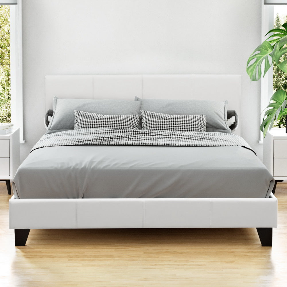 Neo Metal Bed Frame — Double, White