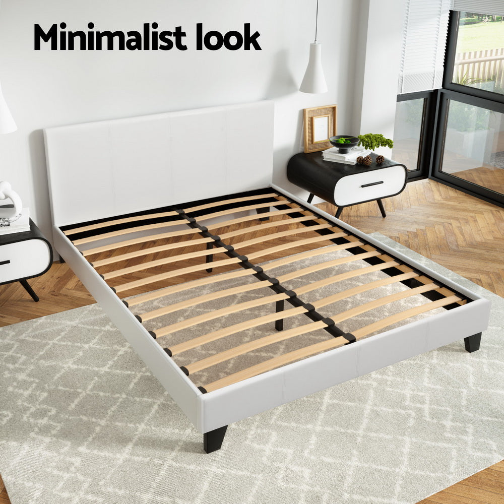 Neo Metal Bed Frame — Double, White