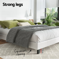 Neo Metal Bed Frame — Double, White