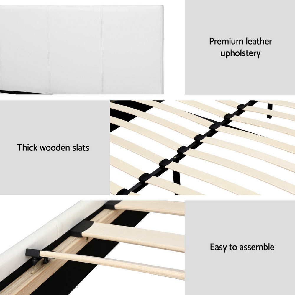 Neo Metal Bed Frame — Double, White