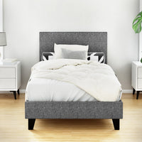 Neo Upholstered Bed Frame — Single, Grey