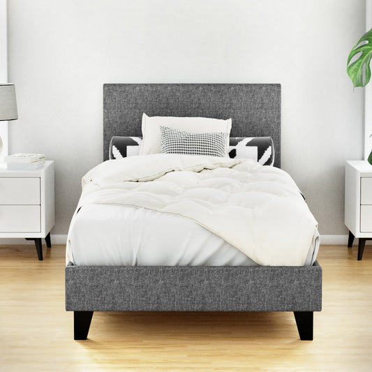 Neo Upholstered Bed Frame — Single, Grey