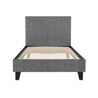 Neo Upholstered Bed Frame — Single, Grey