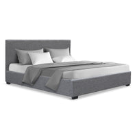 Artiss Nino Gas Lift Bed Frame — Double Storage Base, Grey