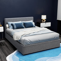 Artiss Nino Gas Lift Bed Frame — Double Storage Base, Grey