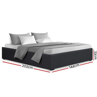 Artiss Toki Gas Lift Bed Frame — Double with Under-Bed Storage, Charcoal