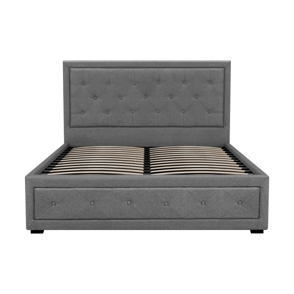 Tiyo Gas Lift Bed Frame — Double, Grey
