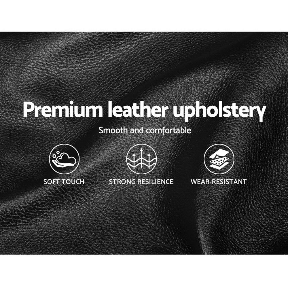 Artiss Tiyo Gas Lift Bed Frame — Double PU Leather Storage Base, Black