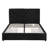 Artiss Double Bed Frame Storage Charging Station Upholstered 3 Drawers USB Type-C