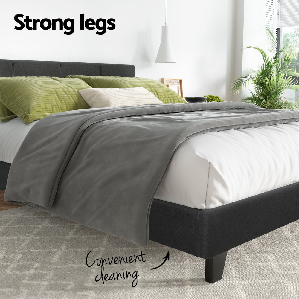 Neo Metal Bed Frame — Double, Charcoal