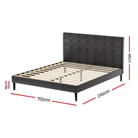Artiss Bed Frame Queen Size LED Black RAVI