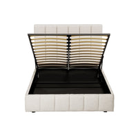 Tette Upholstered Bed Frame — Double, Beige