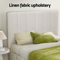 Tette Upholstered Bed Frame — Double, Beige