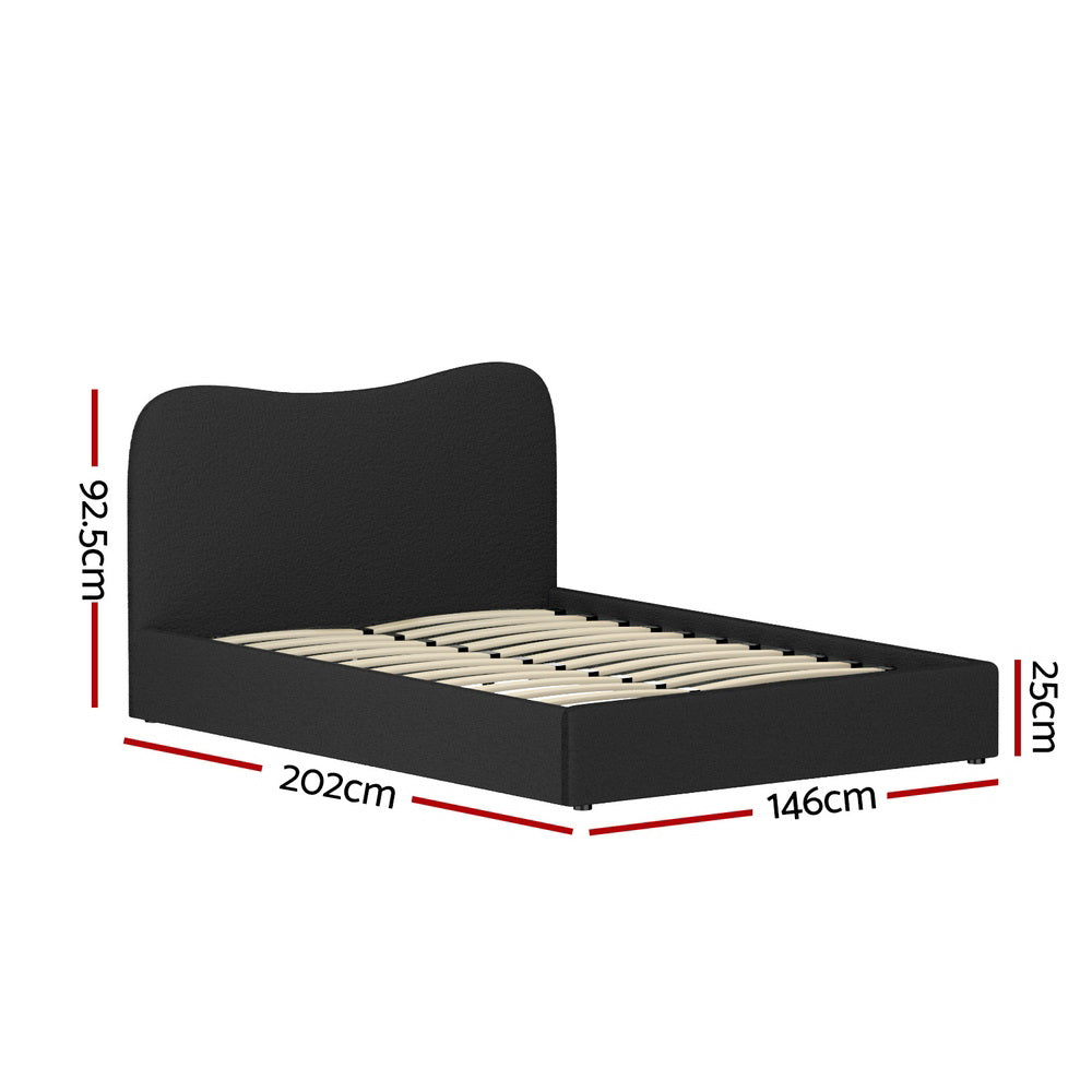 Dara Boucle Upholstered Bed Frame — Double