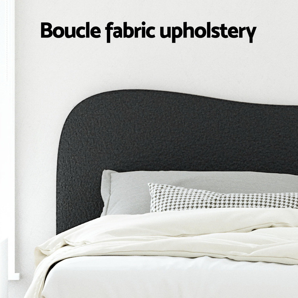 Dara Boucle Upholstered Bed Frame — Double