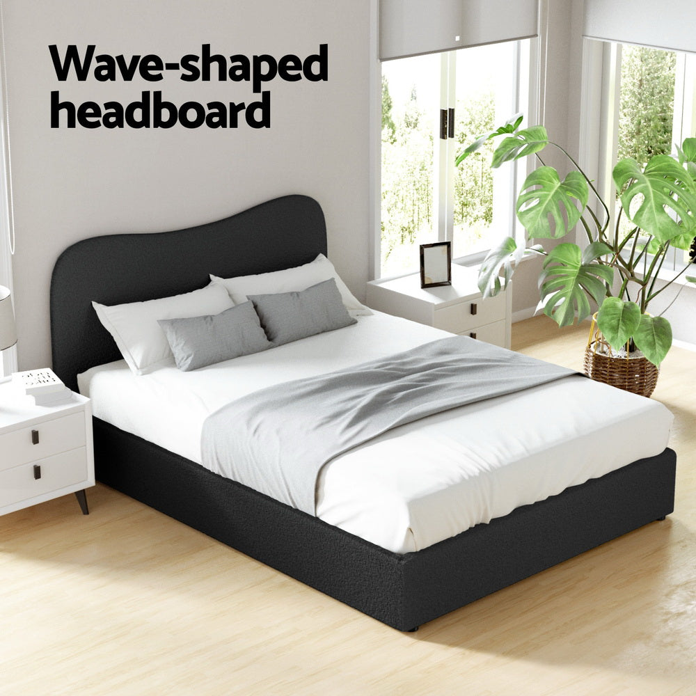 Dara Boucle Upholstered Bed Frame — Double